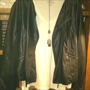 Black Leather Moto Jacket - Like new!